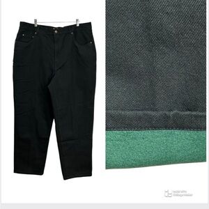 Scandia Woods Men's Fleece Lined Jeans Relaxed Black Denim Size 40